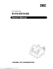 TEC B-419-GS10-QQ Owner's Manual