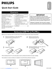 Philips 26TA1000 Quick Start Manual