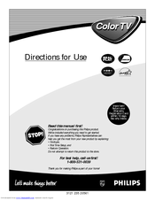 Philips 32-FAUX FLAT COLOR TELEVISION 32PS55S - Directions For Use Manual