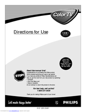 Philips 19-FAUX FLAT COLOR TV 19PS35S Directions For Use Manual