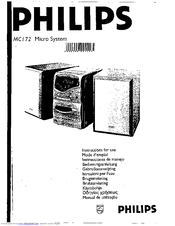 Philips MC 172 Instructions For Use Manual