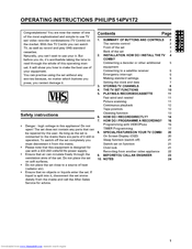 Philips 14PV172/05 Operating Instructions Manual