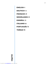 Philips HQ6705 User Manual
