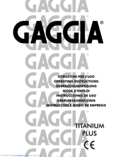 Gaggia TITANIUM PLUS Operating Instructions Manual