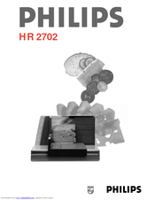 Philips HR2702/00 Operating Instructions Manual
