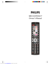 Philips SRU4105WM - Universal Remote Control Owner's Manual