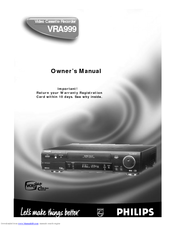Philips VRA999PH Owner's Manual