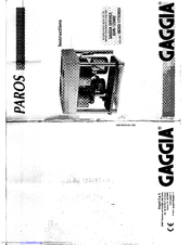 Gaggia PASCH014MENGRCO Instructions Manual