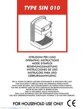 Saeco SIN 010 Operating Instructions Manual