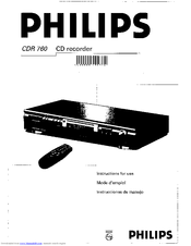 Philips CDR760BK Instructions For Use Manual