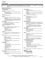 Toshiba libretto U1051 Specifications