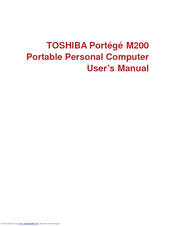 Toshiba Portege M200 User Manual