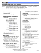 Toshiba Tecra M7-ST4013 Detailed Product Specification