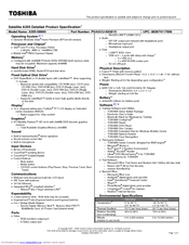 Toshiba PSAGCU-02Q015 Specification
