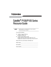 Toshiba Satellite P100/P105Series Resource Manual