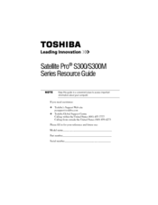 Toshiba SATELLITEPRO S300 User Manual