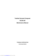 Toshiba Tecra M1 Maintenance Manual