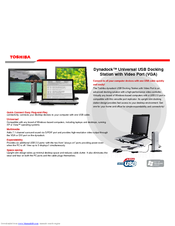Toshiba Dynadock Dynadock Universal USB Docking Station Brochure & Specs