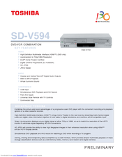 Toshiba SD-V594 Specifications