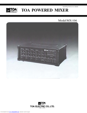 Toa MX-104 Operating Instructions Manual