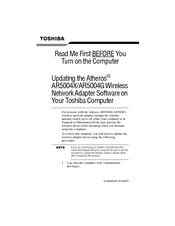 Toshiba ATHEROS AR5004G Update Manual