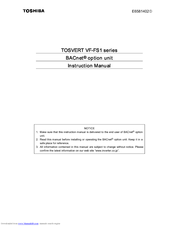 Toshiba BCN002Z Instruction Manual
