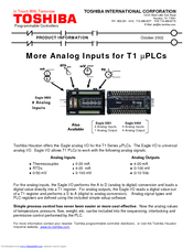 Toshiba Eagle T1 Series PLCs Installation Manual