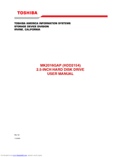 Toshiba MK2016GAP User Manual