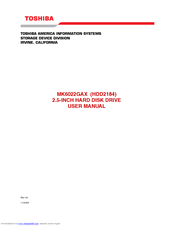 Toshiba MK6022GAX User Manual