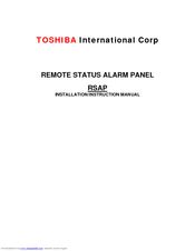 Toshiba RSAP Installation Instructions Manual