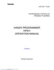 Toshiba Programmable Controller PROSEC T3 Operation Manual