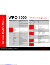Toshiba WRC-1000 Specifications