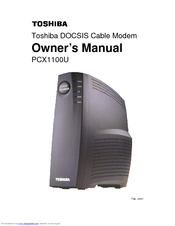 Toshiba PCX1100 - DOCSIS Cable Modem Owner's Manual