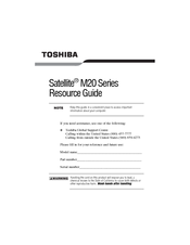 Toshiba Satellite M20 Series Resource Manual
