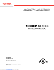 Toshiba 1600EP Series Instruction Manual