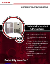 Toshiba Isolated-Redundant UPS System Brochure