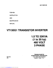Toshiba VT130G1 Instruction Manual