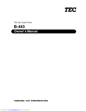 Toshiba B-443 Owner's Manual