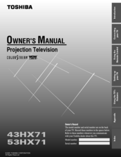 Toshiba 53HX71 Owner's Manual
