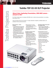 Toshiba TDP-D2-US Specifications