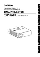 Toshiba TDP-SW80U Owner's Manual