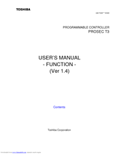 Toshiba Programmable Controller PROSEC T3 User Manual