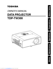 Toshiba TDP-TW300U Owner's Manual