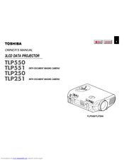 Toshiba TLP-550 Owner's Manual