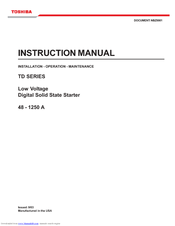 Toshiba TD Series Instruction Manual