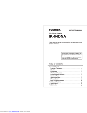 Toshiba IK-64DNA Instruction Manual