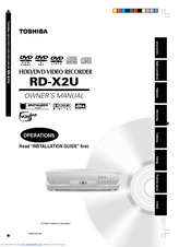Toshiba RD-X2 Owner's Manual