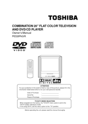 Toshiba MD20FN3/R Owner's Manual