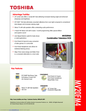 Toshiba MV 20FM4 Specifications