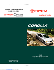 Toyota Corolla 2007 Pocket Reference Manual